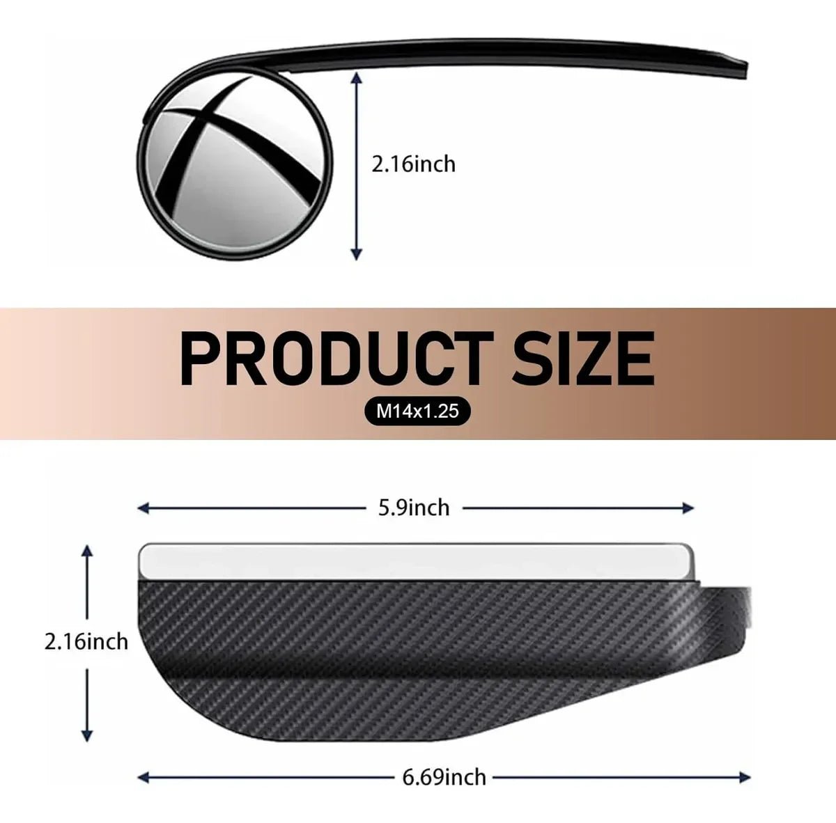 Espejo Punto Ciego Carbono - Everlace